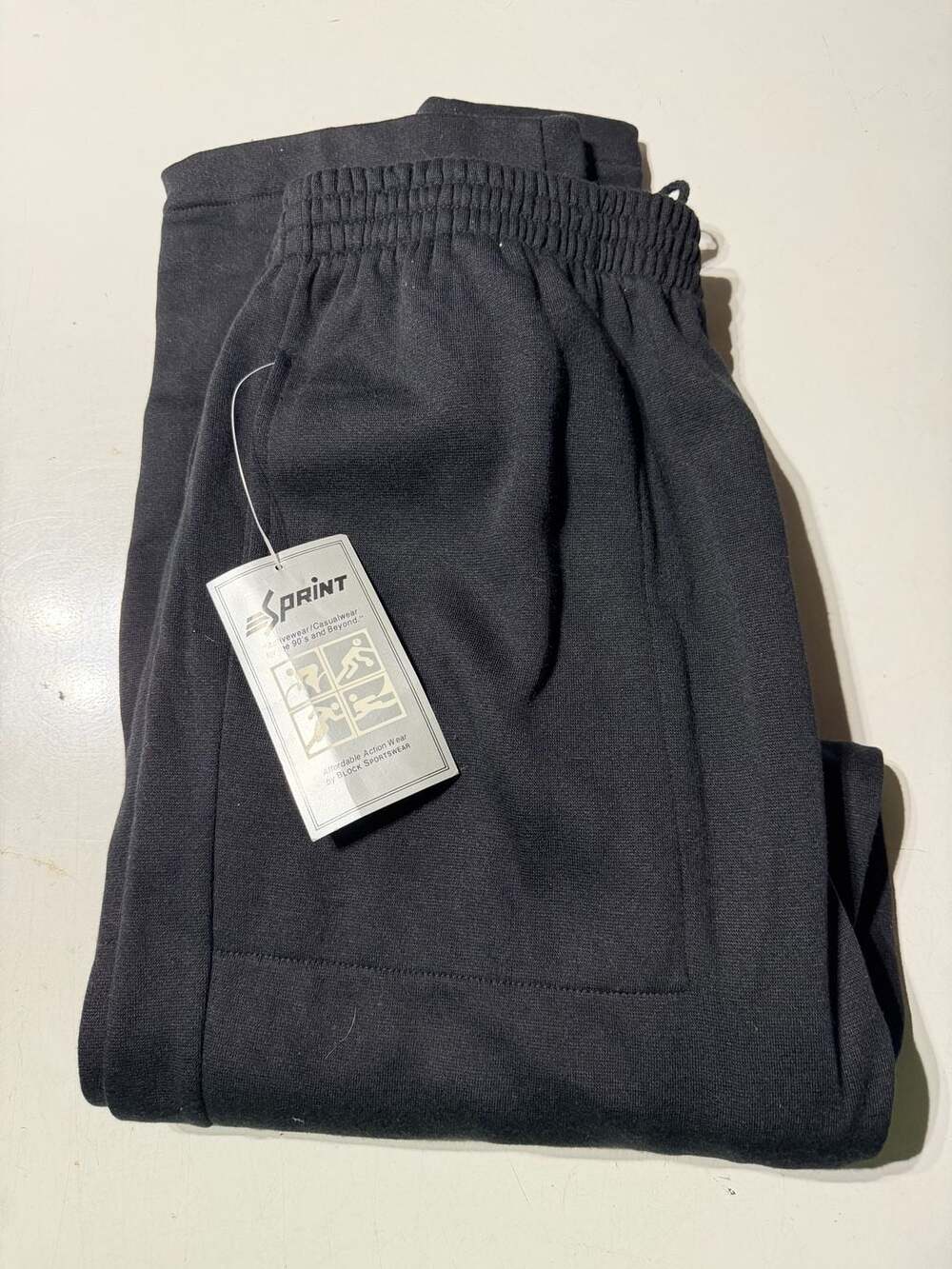 Vintage Sprint Sport Black Sweatpants XLT For The Tall Man NWT